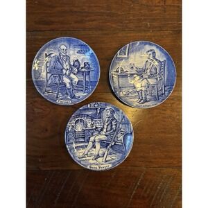 Enoch Wedgwood Tunstall Farmer Huntsman & Game Keeper Trinket Dishes VTG 60s